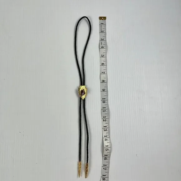 Gold Tone Southwestern Arrowhead Bolo with Beautiful Stone VINTAGE - Picture 7 of 7